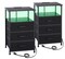Nightstands Set of 2, Night Stand with Charging Station USB C Charger & 2 AC Outlets, Wide Tabletop End Table with LED Light Strips, Bedroom Bedside Table with 3 Fabric Drawers